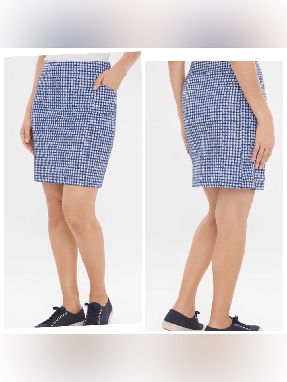 Chico’s Zenergy Blue Plaid Athletic Skort Women’s Size 00 Small Golf Tennis